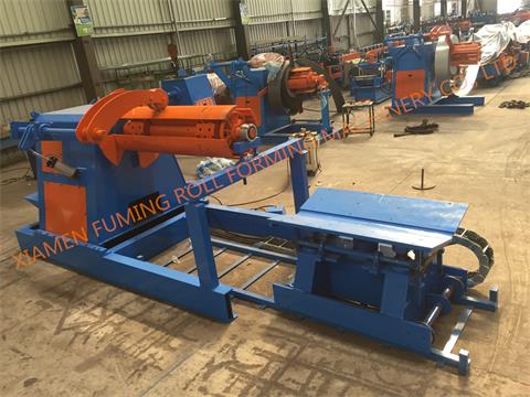10T*1500 Hydraulic un-coiler with top arm, car and support arm